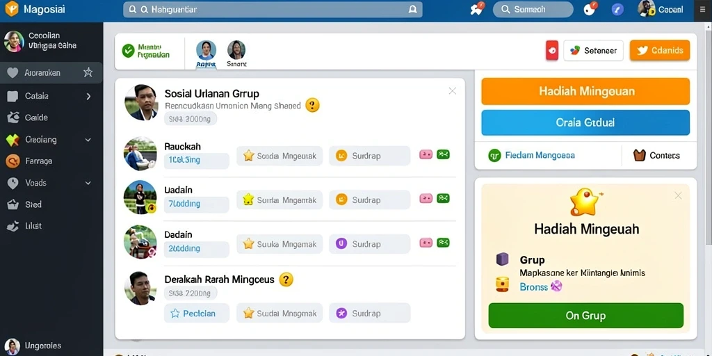 Tangkapan layar menampilkan berbagai misi dan tantangan yang harus diselesaikan.